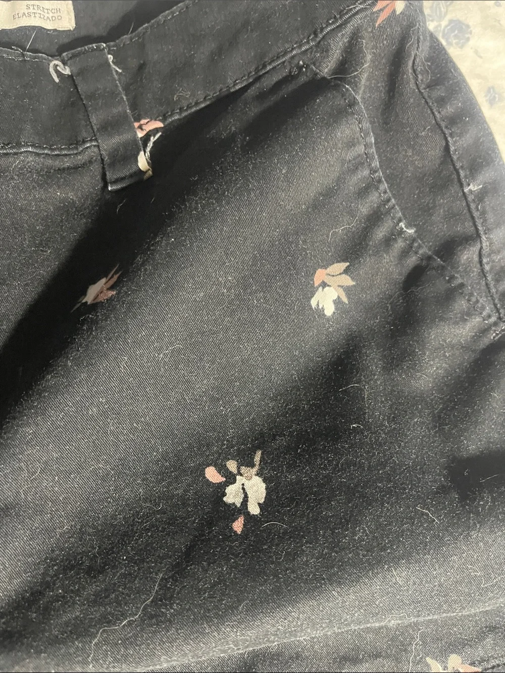 a new day Black Floral Print Women's Jean Shorts